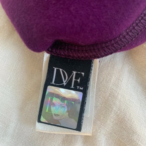 Vintage DVF Purple Wool Shift Dress - Size 4 - Picture 8 of 9